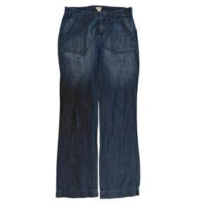 J.Crew Wide Leg Denim Pants Size 4 High Rise Blue Jeans